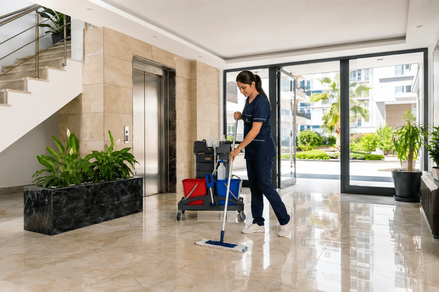 Antalya Apartman Temizliği Hizmeti Antalya apartman temizliği ortak alan hizmet görseli